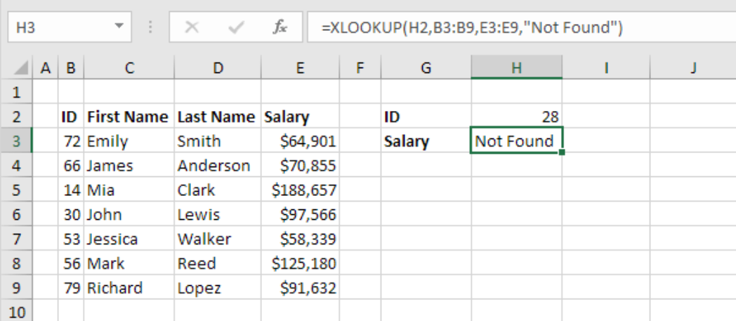 XLOOKUP Function in Excel