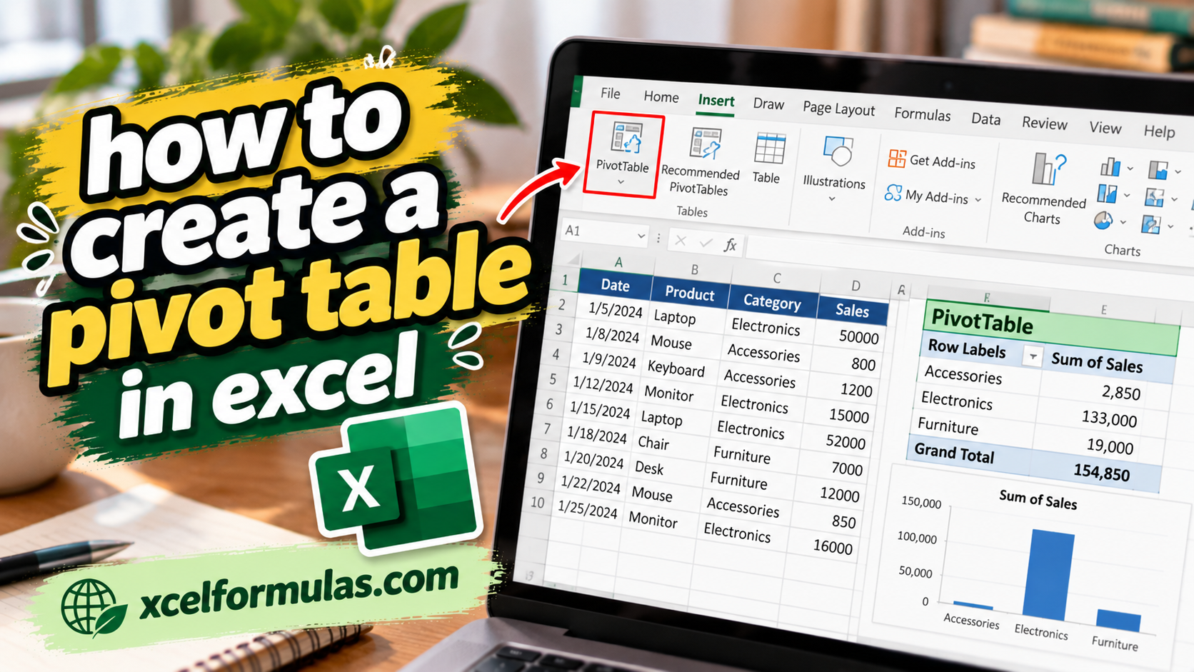 how to create a pivot table in excel​