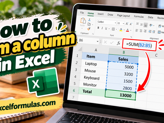 how to sum a column in Excel