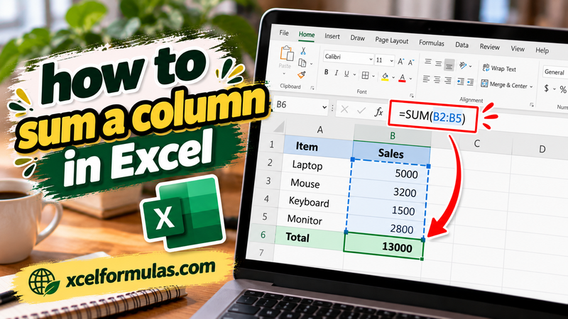 how to sum a column in Excel
