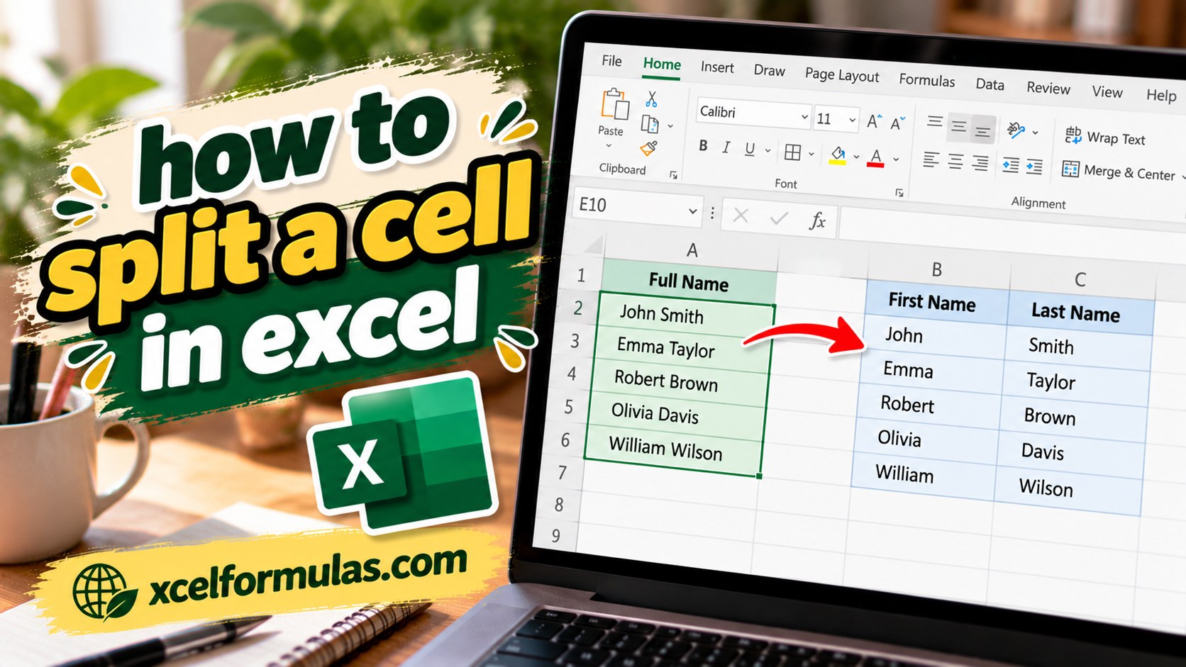 how to split a cell in excel​